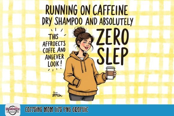 Caffeine Mom Life PNG: Real Talk for Real Designs