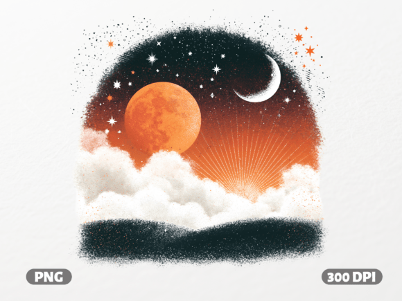 Celestial Moon and Sun Night Sky PNG: Unlocking Cosmic Design