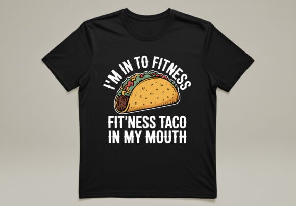 Crazy Dog Fitness Taco Graphic Funny: A Bold Design Asset