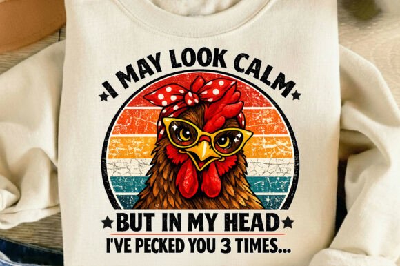 Funny Chicken I May Look Calm Sunset Png: A Design Asset with Attitude