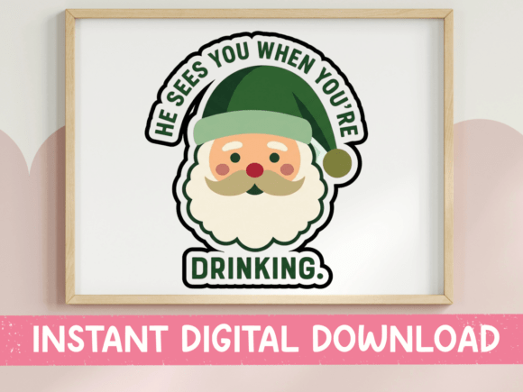 He Sees You Drinking: The Santa Sticker That Gets It