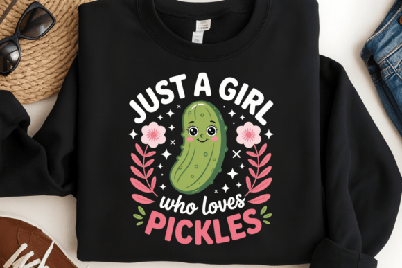 Just a Girl Who Loves Pickles PNG: A Playful Graphic for Creative Projects