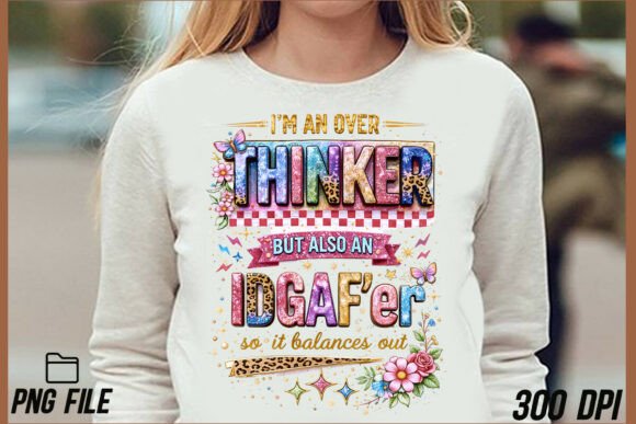 Overthinker IDGAFER PNG: Sarcastic Design for Bold Projects