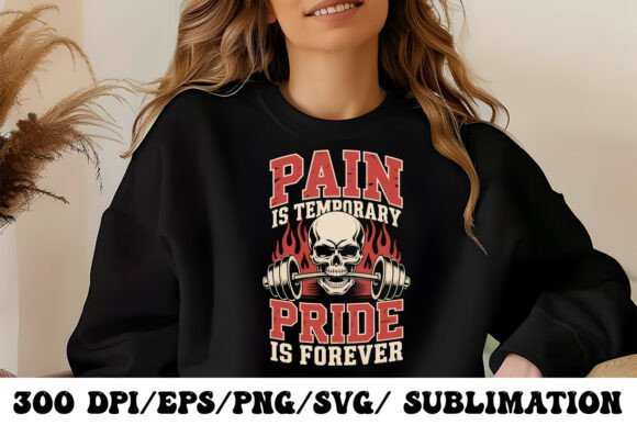 Skull Barbell Workout Motivation Graphic