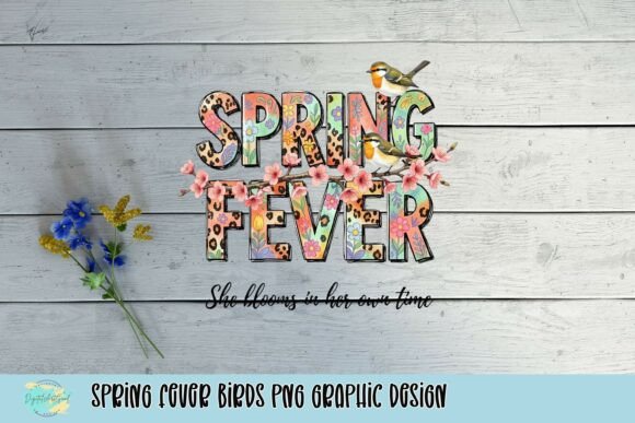 Spring Fever Birds PNG: Seasonal Graphic Design