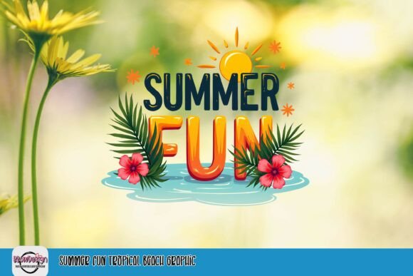 Summer Fun Tropical Beach Graphic: Your Instant Vacation Vibe
