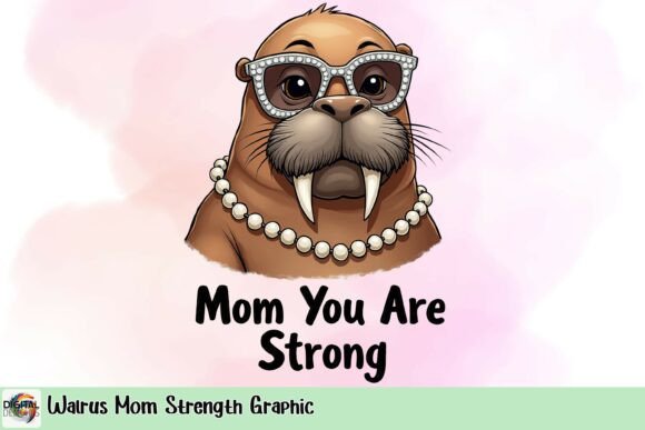 Walrus Mom Strength Graphic: Empowering Designs for Mom